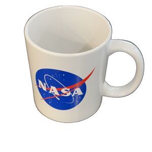NASA Meatball Logo Coffee Mug White Blue Red Ceramic 3.75" Tall Round